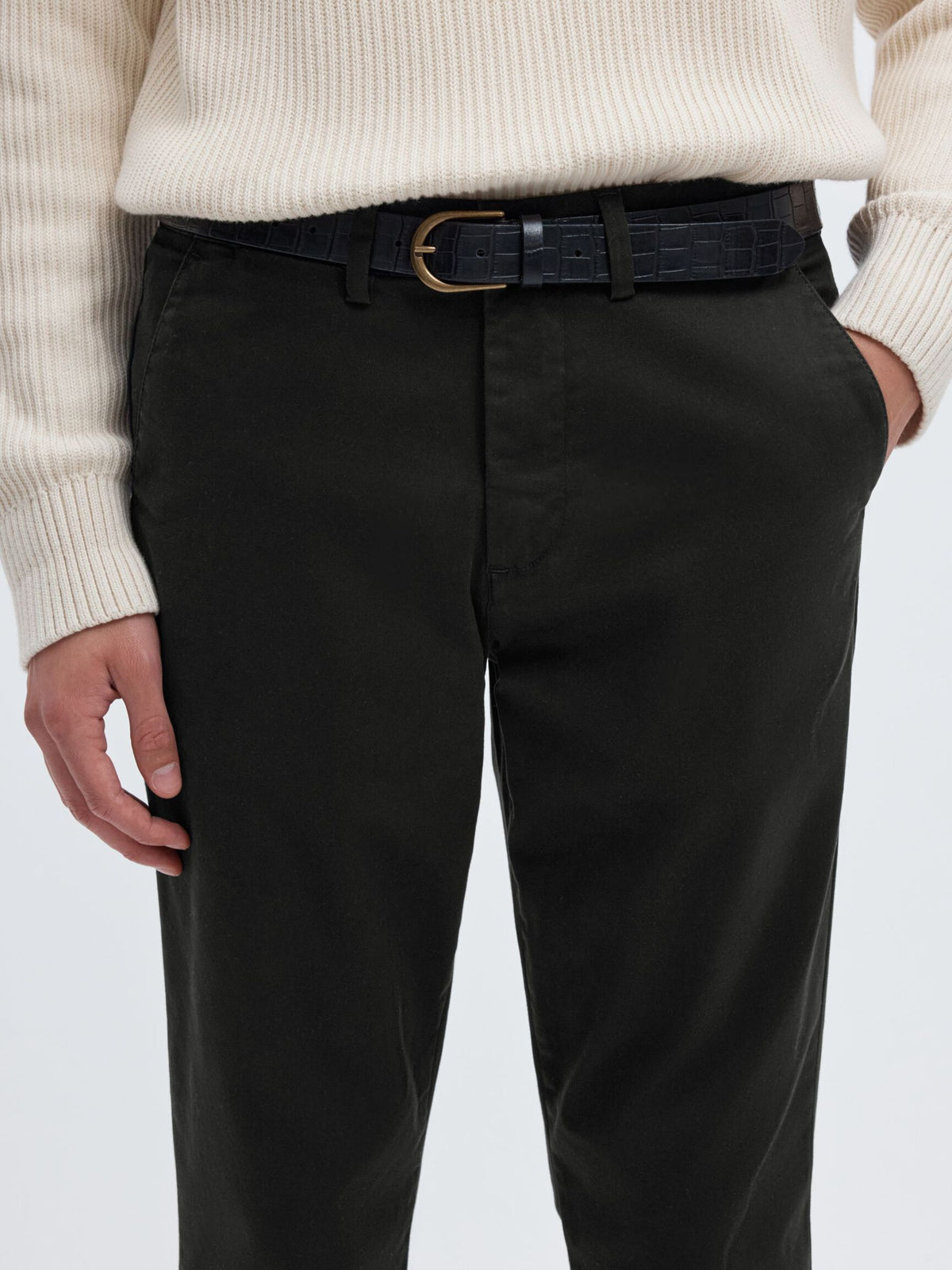 175 SLIM FIT FLEX CHINOS - BLACK