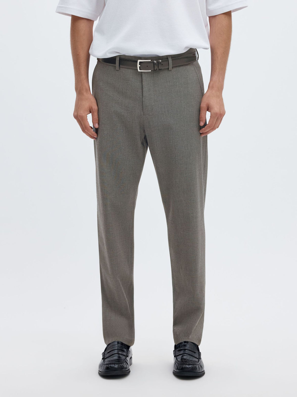 175 SLIM FIT FLEX CHINOS - GREY MELANGE