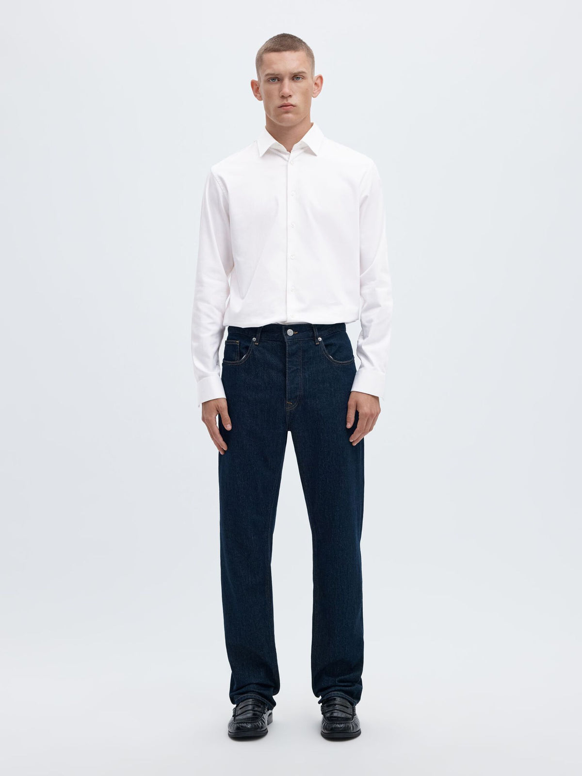 SLIM FIT STRETCH SHIRT - WHITE