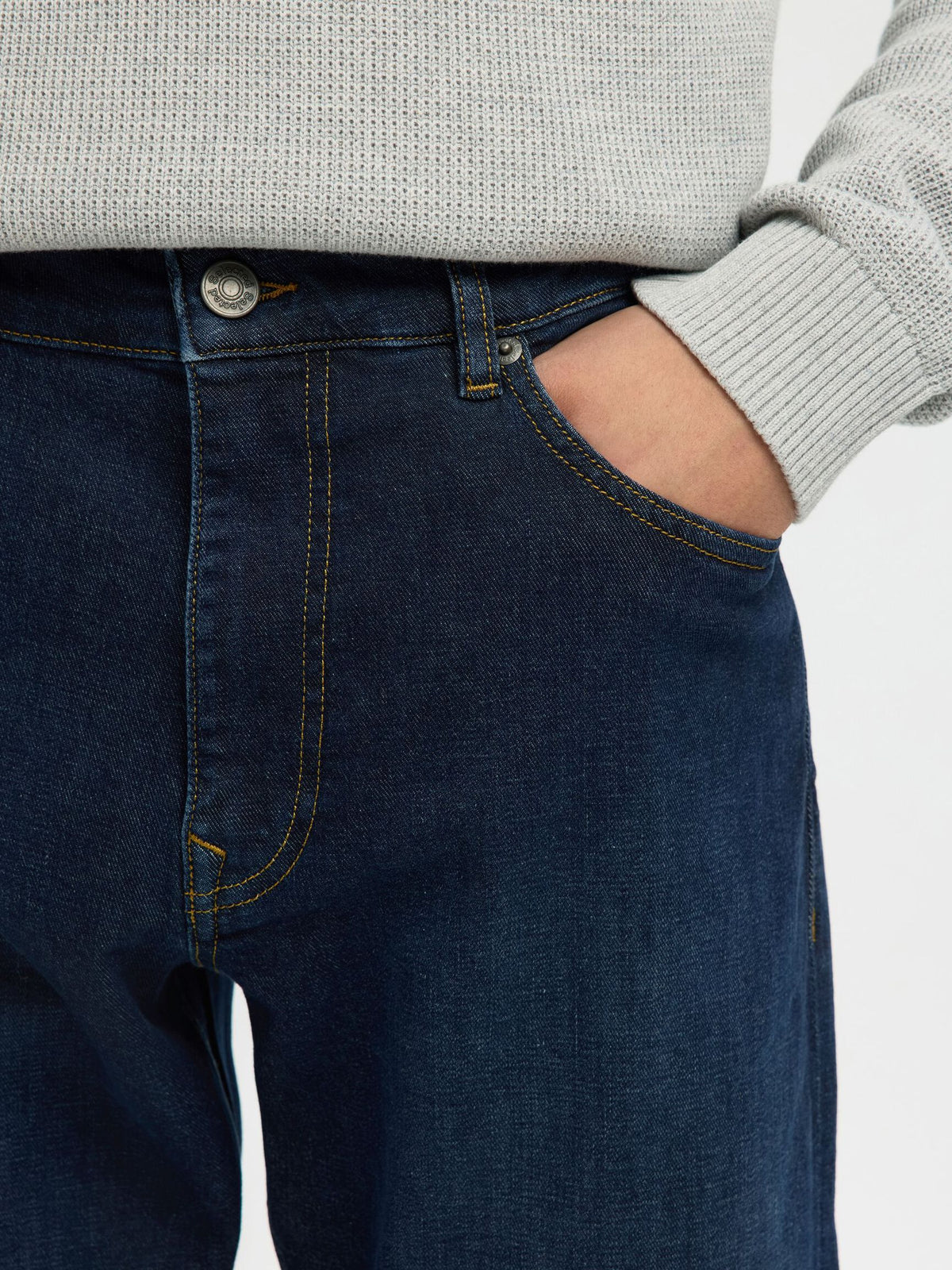196 FLEX STRAIGHT FIT JEANS - Dark Blue Denim