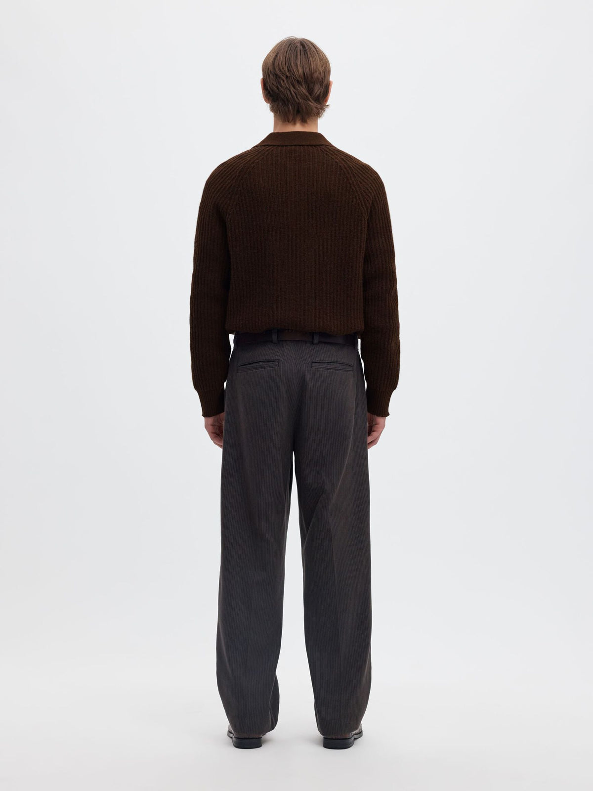 100% Cotton Long Sleeve Crewneck Sweater - Tawny Port