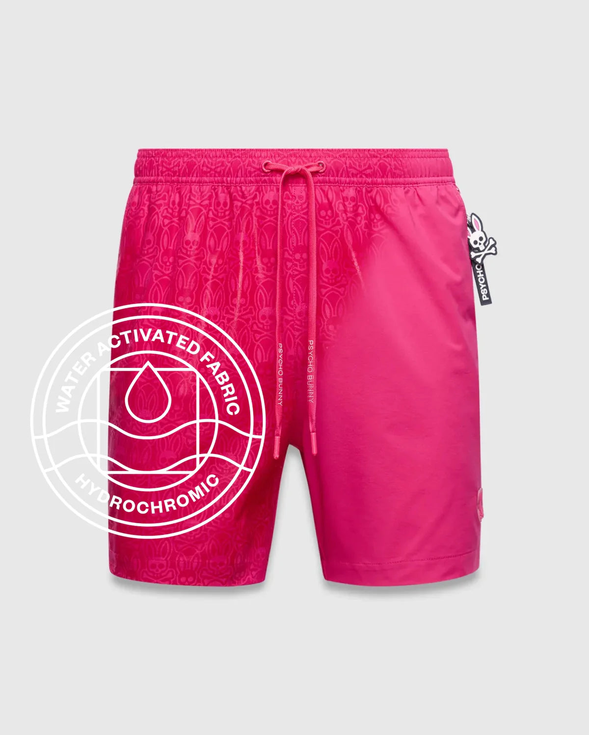 Mens Samos Hydrochromic Printed Swim Trunk 6" - Pink Yarrow