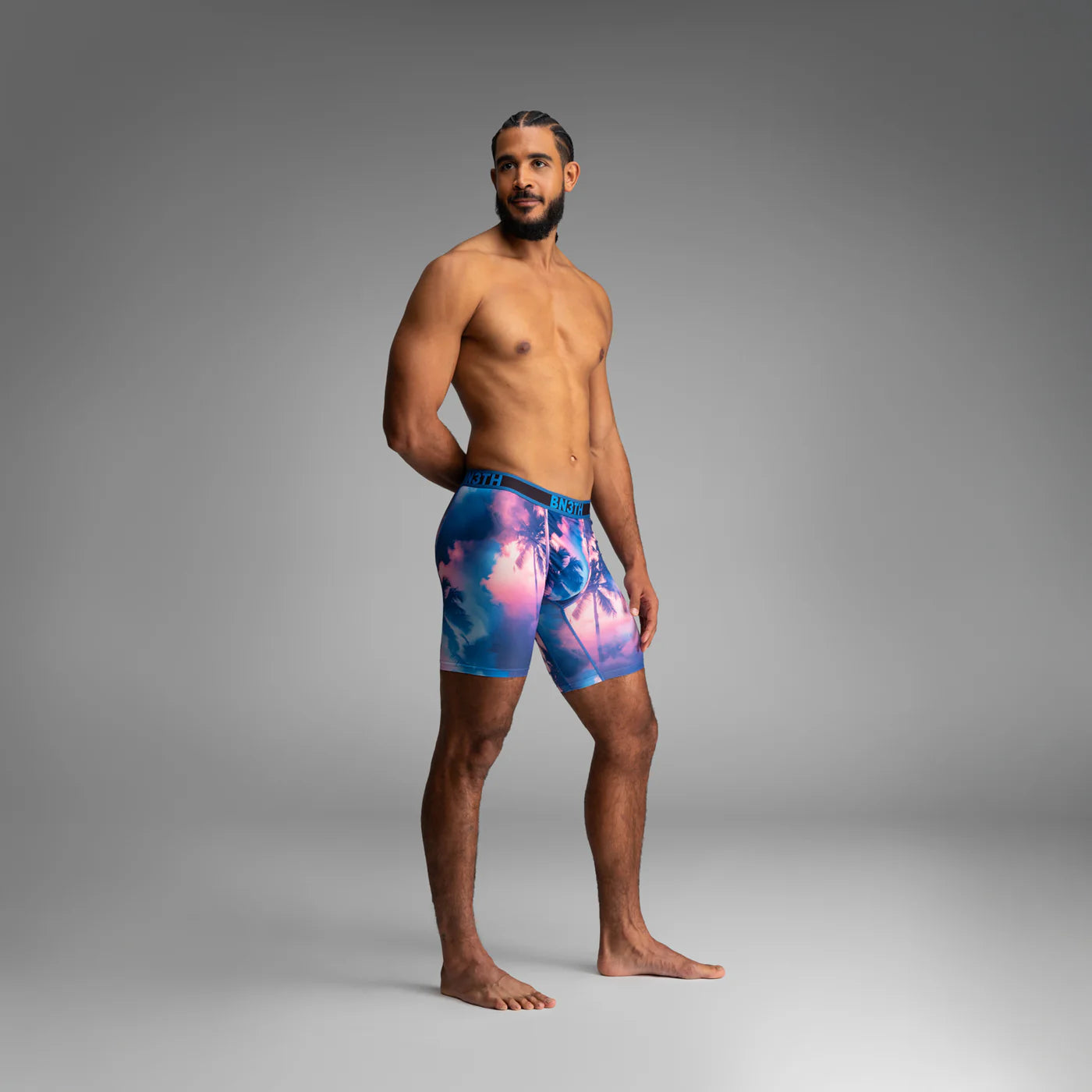 Pro Flex Max Boxer Brief Smokey Palms-Blue Lolite