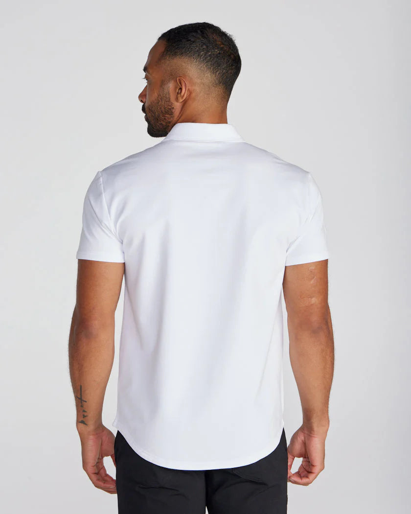 LUX Short Sleeve Button Down - White
