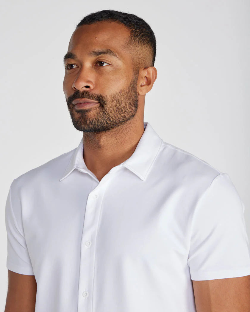 LUX Short Sleeve Button Down - White