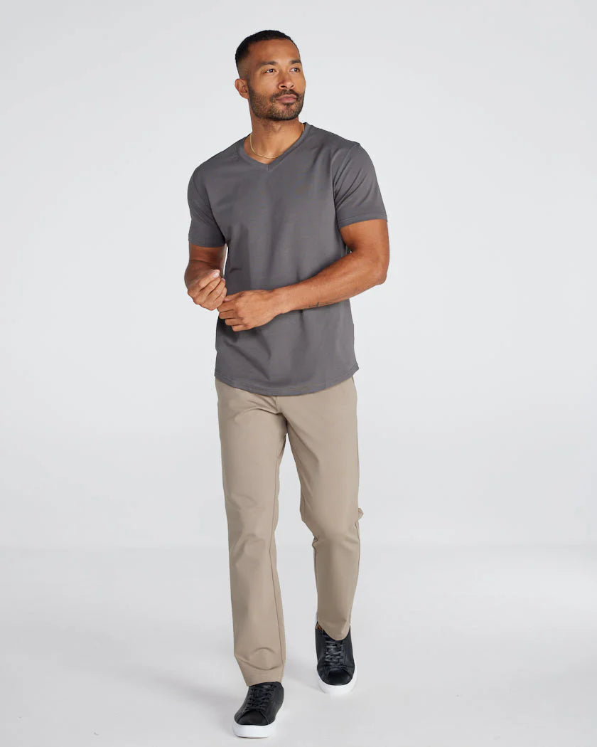 Drop-Cut V-Neck: LUX - Charcoal
