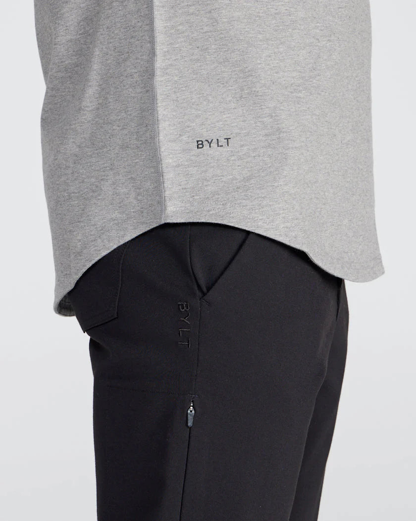 Drop-Cut V-Neck: LUX - Heather Grey