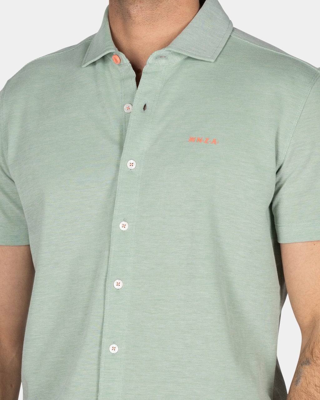 LIGHT GREEN SHIRT WITH SHORT SLEEVES