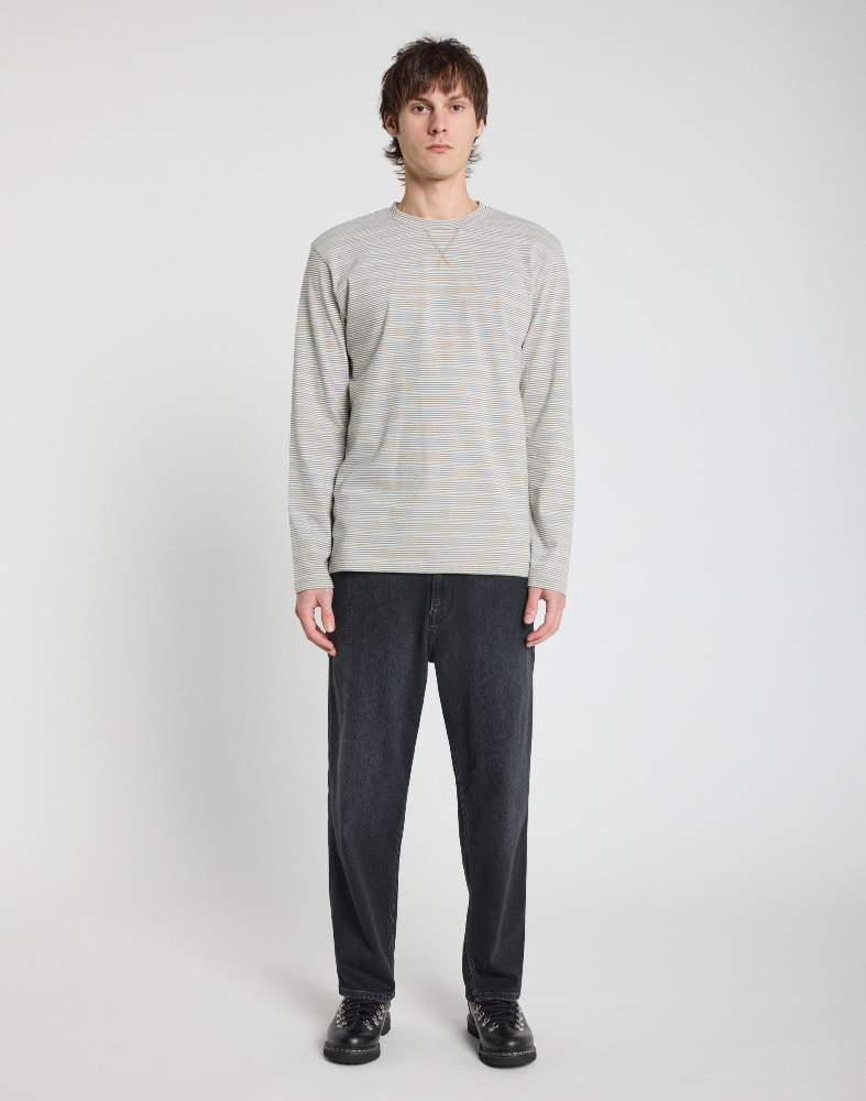 MEN'S T-SHIRT LONG SLEEVES CREAMSTRIP