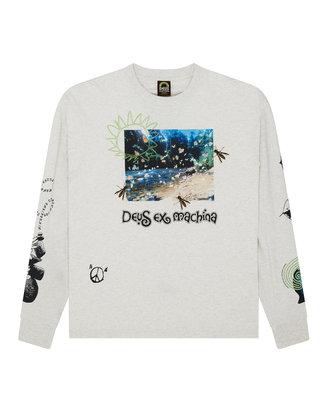 Migration Long Sleeve Tee - Light Grey Marle