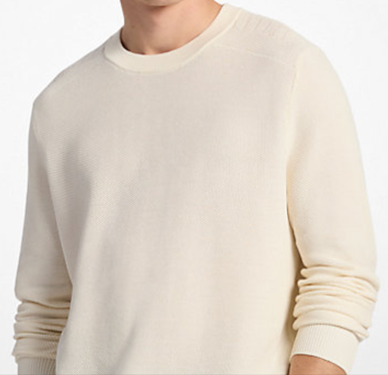 MENS Cotton Mouliné Sweater - BONE