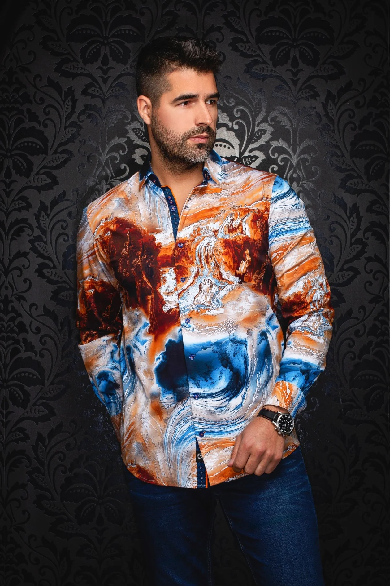 SHIRT | CASCADES, BLUE BROWN