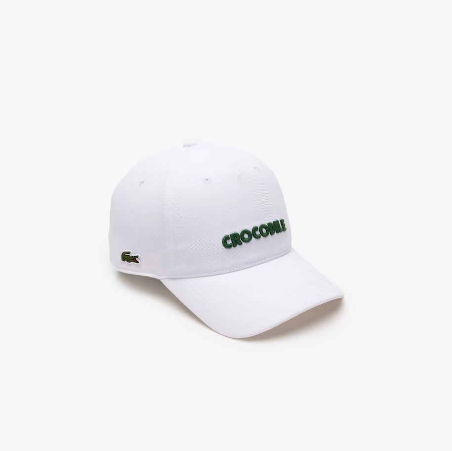 3D Embroidered Cotton Pique Baseball cap white