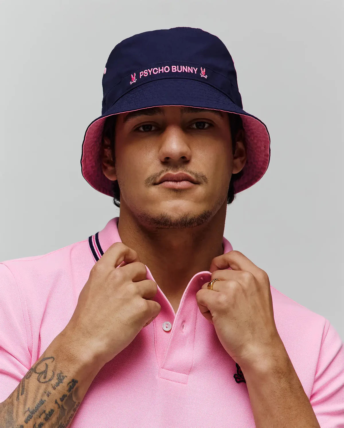 Mens Luke Reversible Bucket Hat - Evening Blue