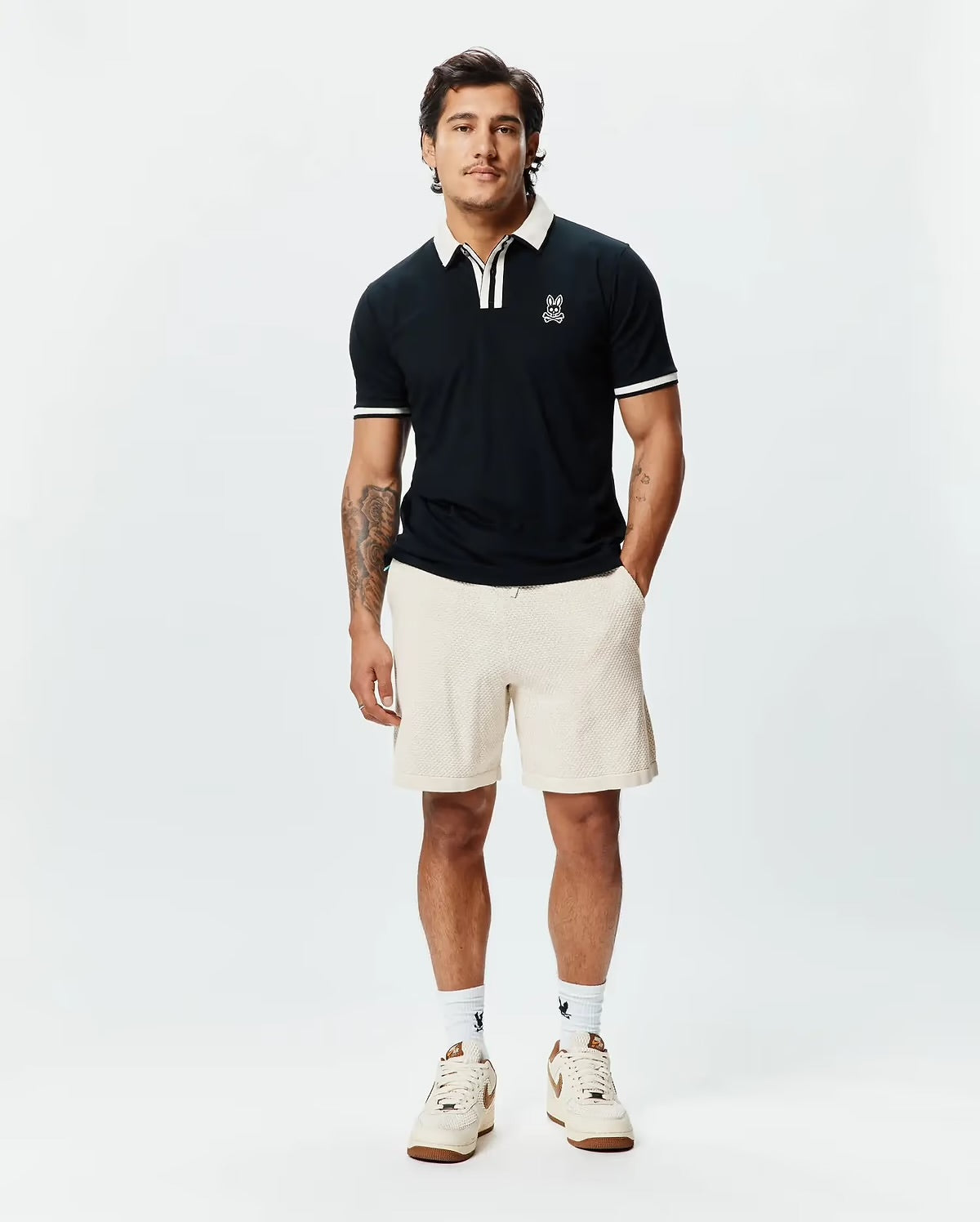 Mens ridley performance pique polo - black