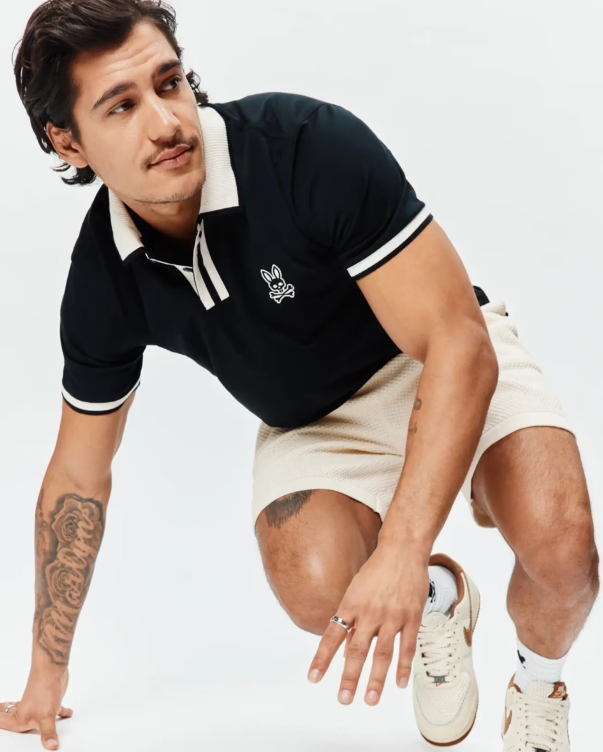 Mens ridley performance pique polo - black