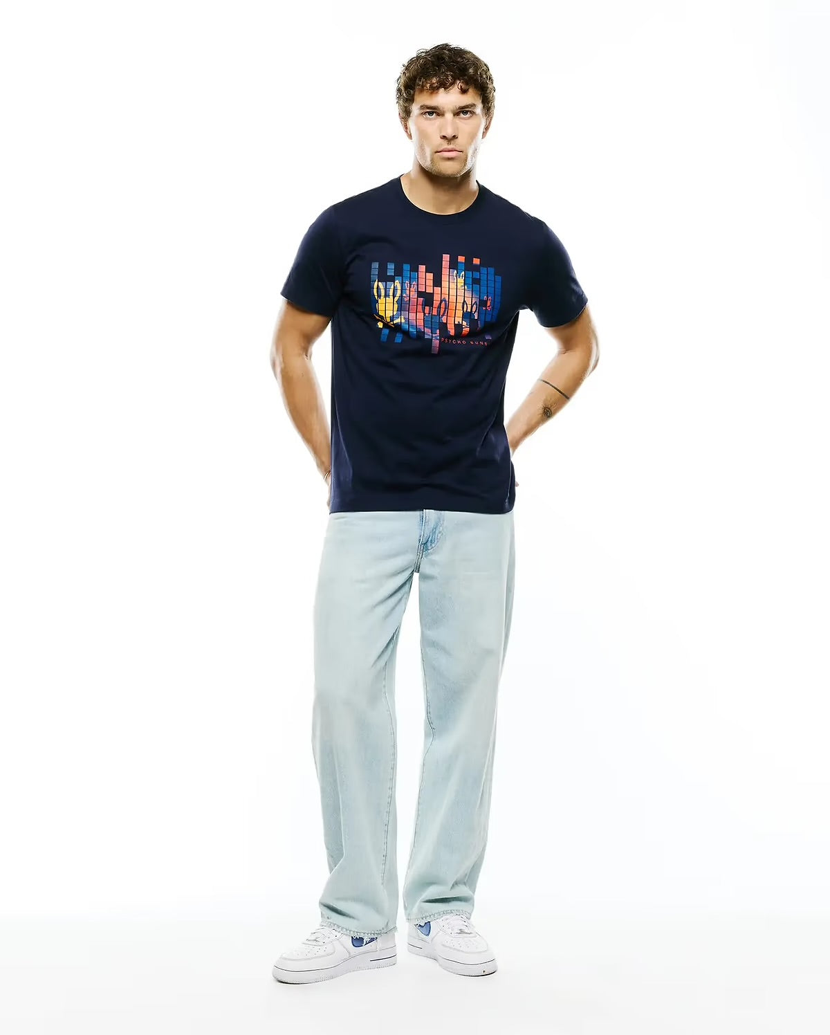 Mens zander pima cotton graphic tee - baritone blue