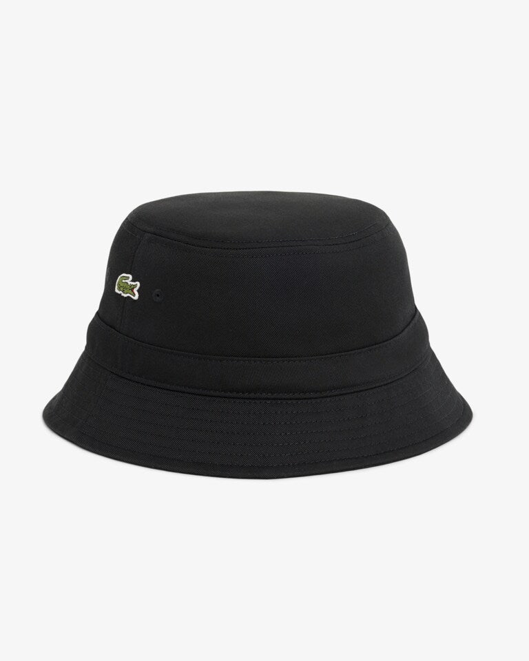 Lined Cotton Twill Bucket Hat - Black