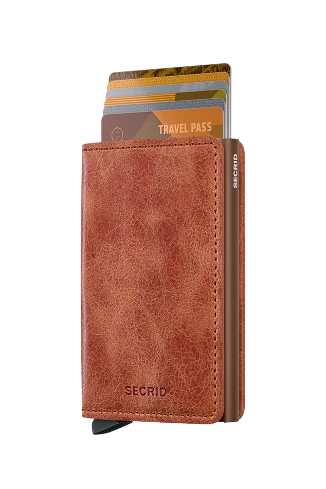 Slimwallet Vintage - Cognac-Brown