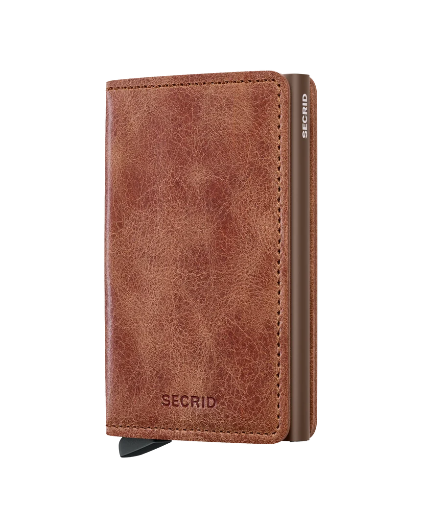 Slimwallet Vintage - Cognac-Brown