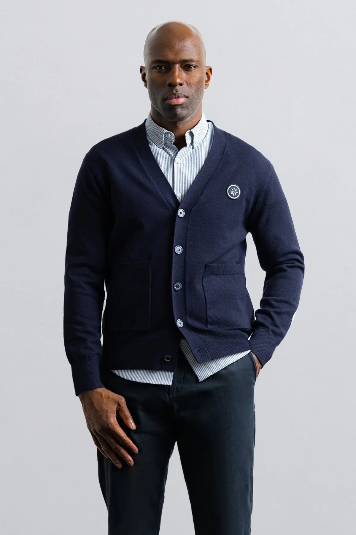 Dual Pocket Cardigan - Navy