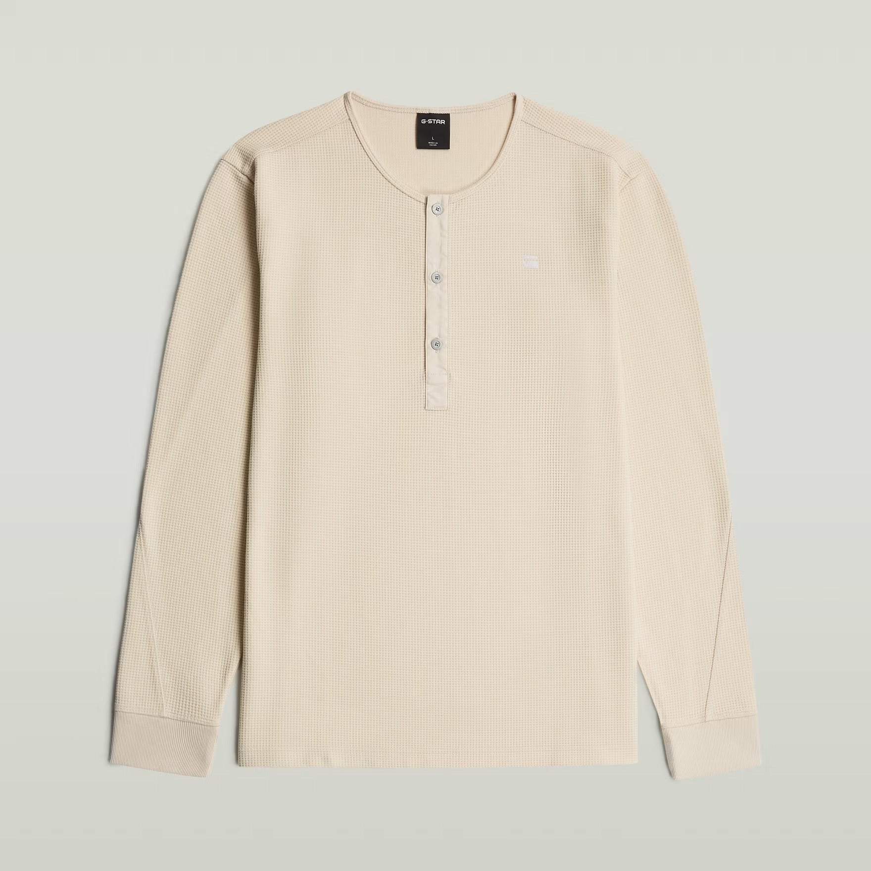 Structured Tweeter Grandad Long Sleeve T-Shirt - Whitebait