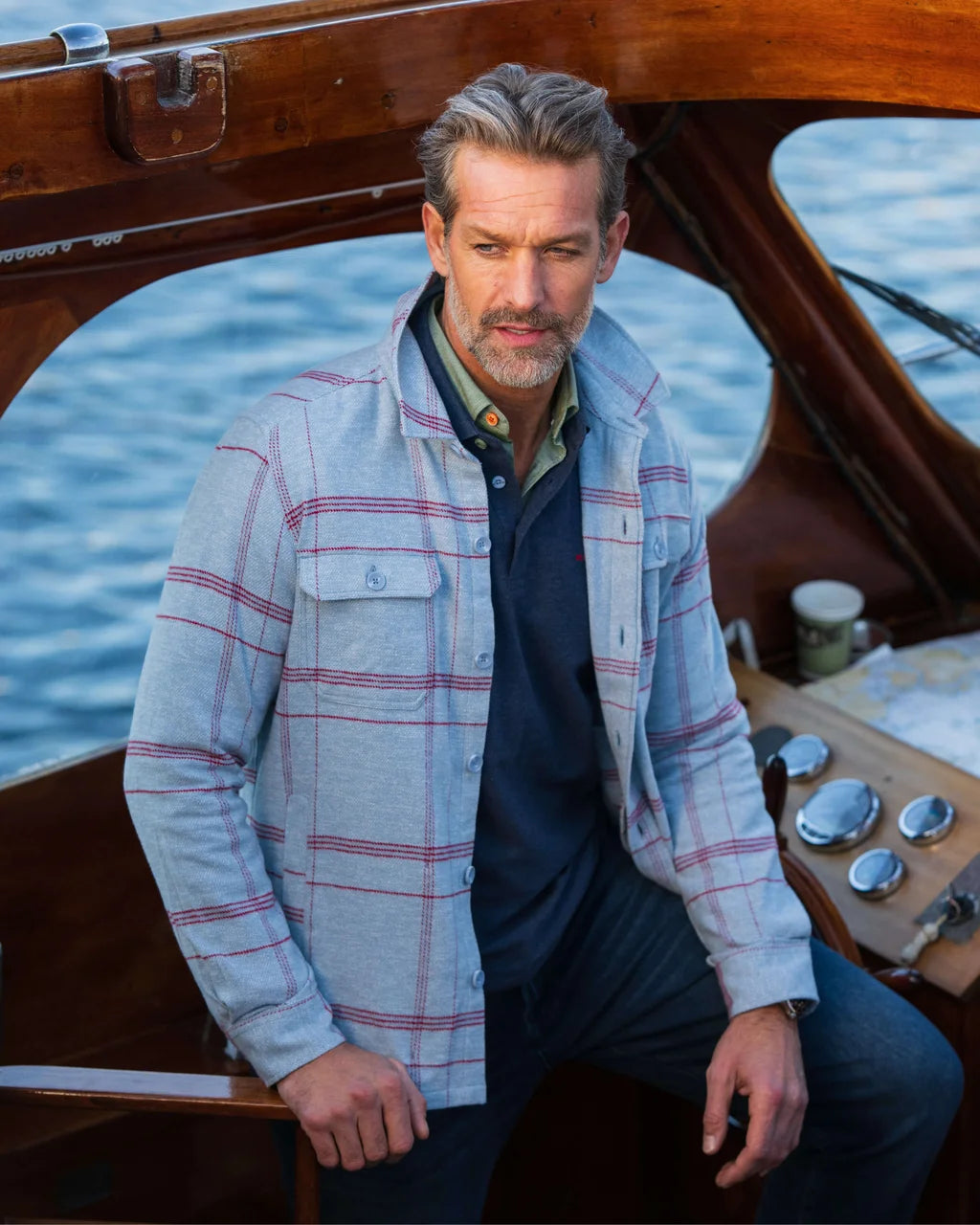 Plaid 100% Cotton Overshirt - Light Blue