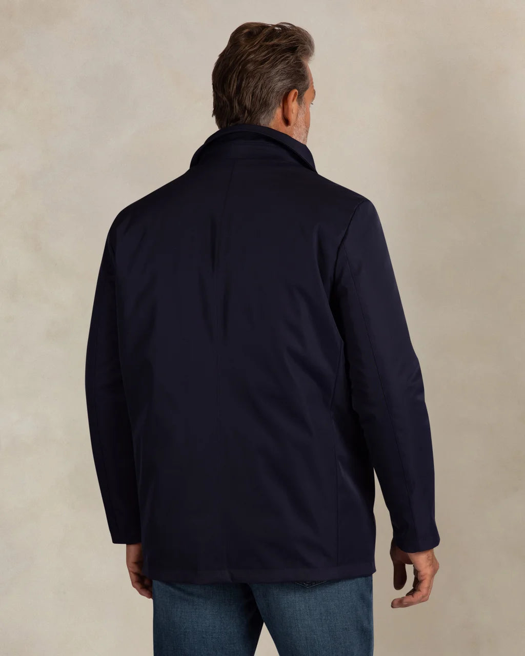 Stretch Jacket with Detachable Hood - Dark Blue
