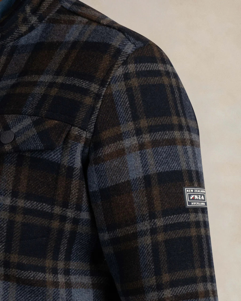 Lined Wool Shirt- Dark Blue