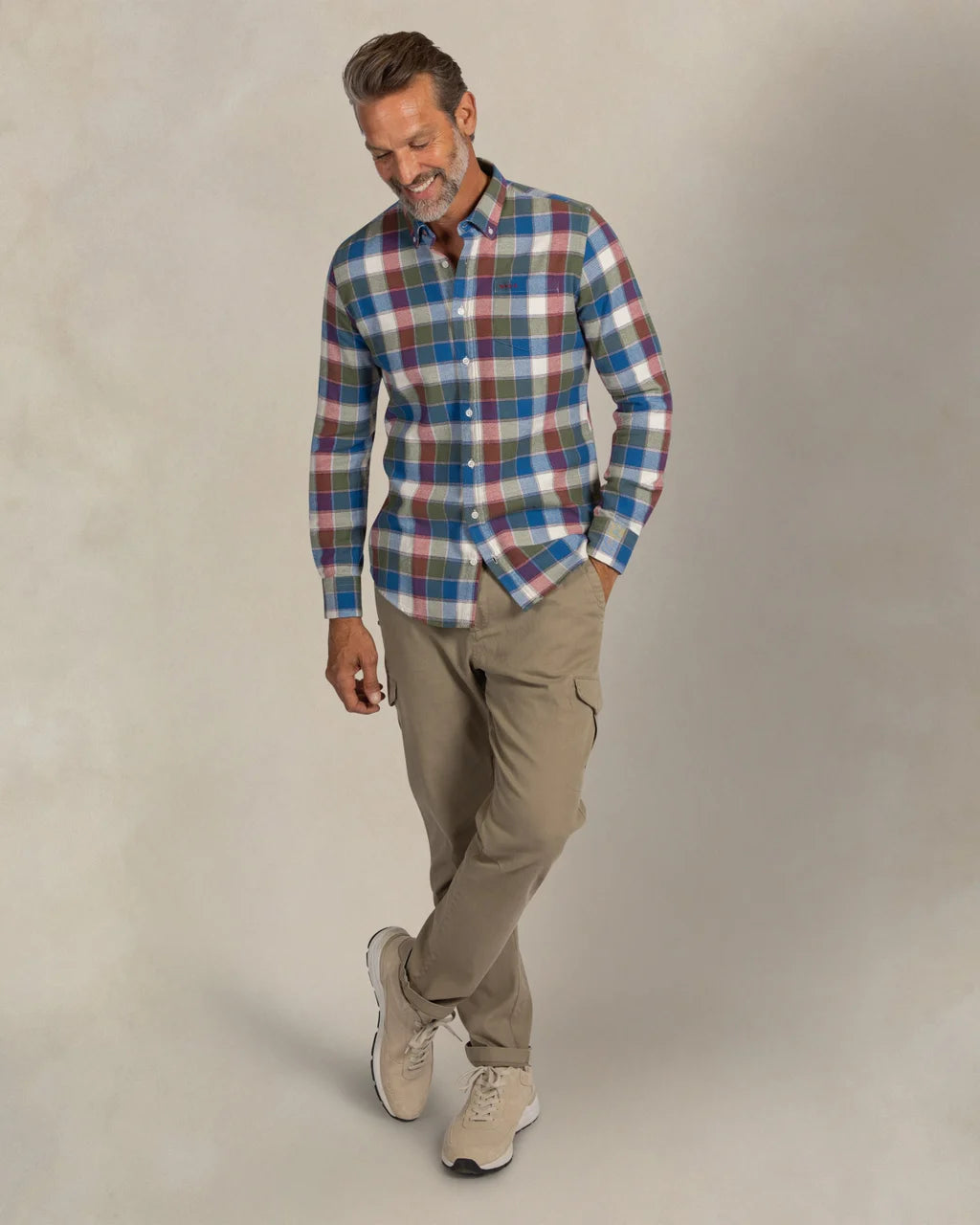 Checked Cotton Shirt - Cobalt Blue
