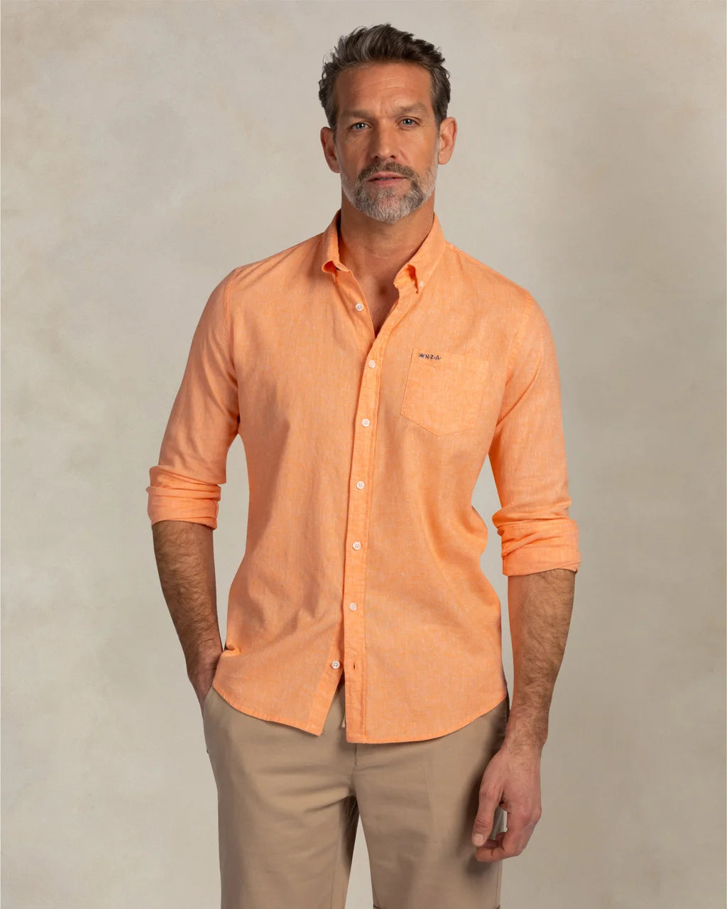 Linen Shirt - Orange
