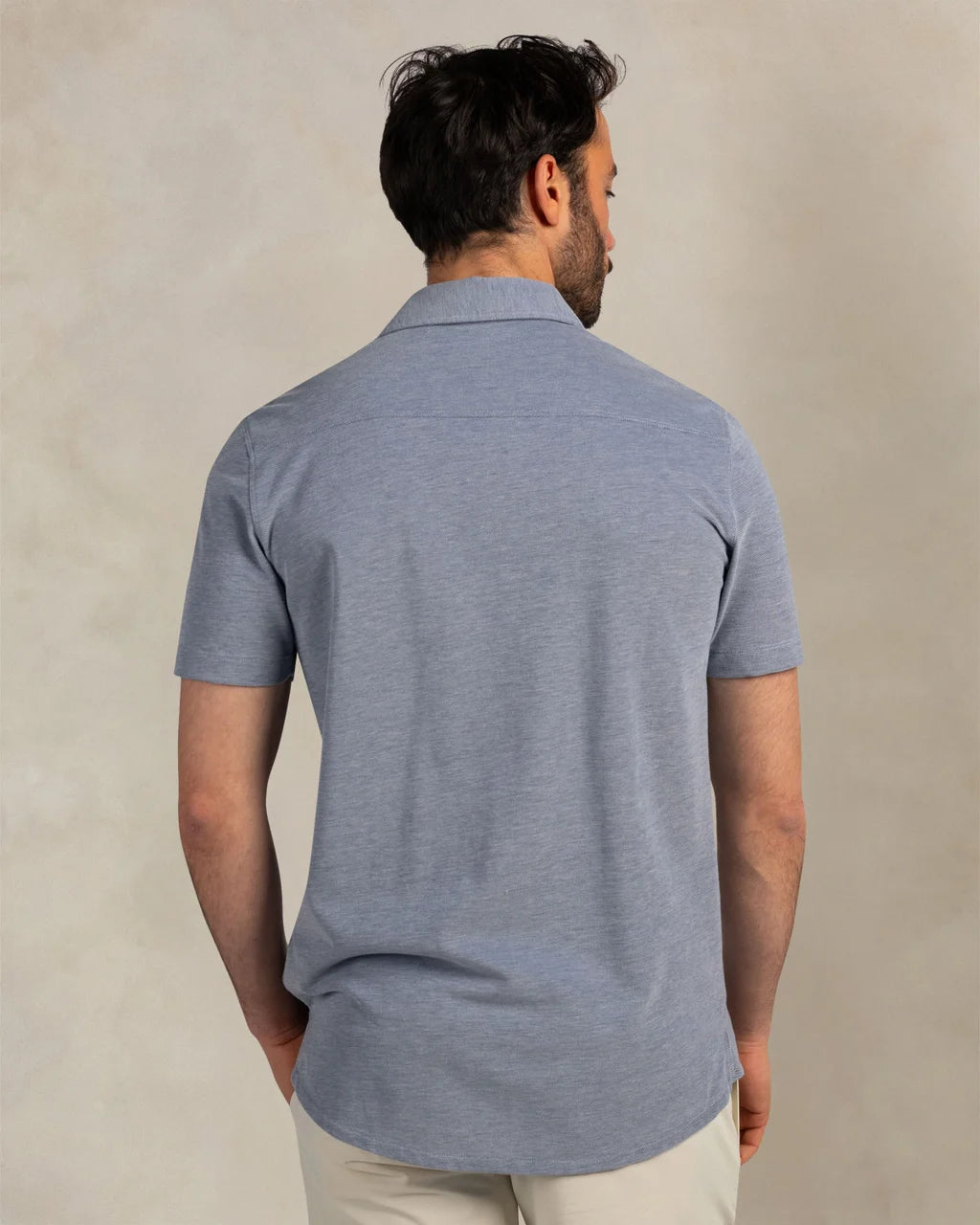 Cotton Piqué Shirt - Blue