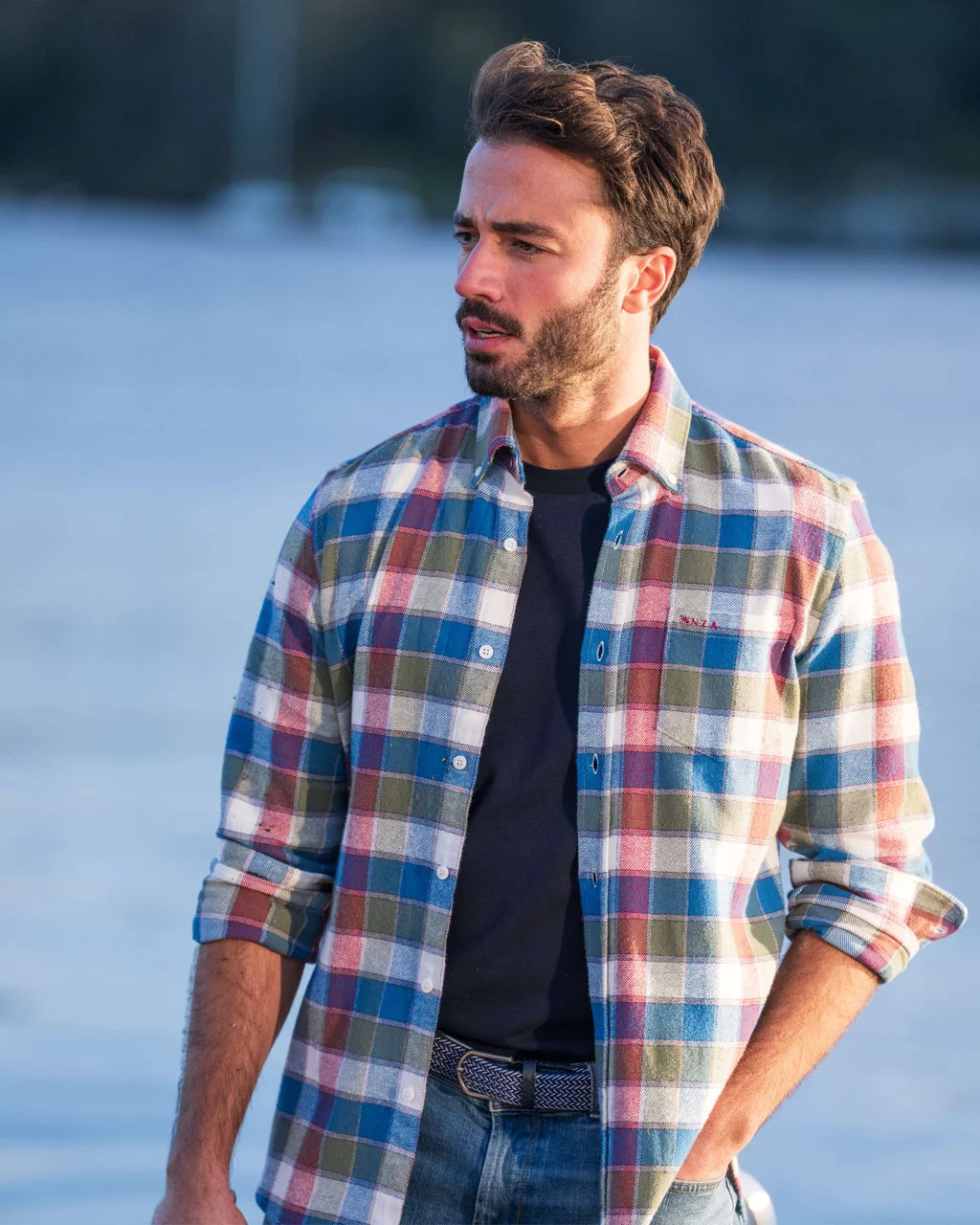 Checked Cotton Shirt - Cobalt Blue