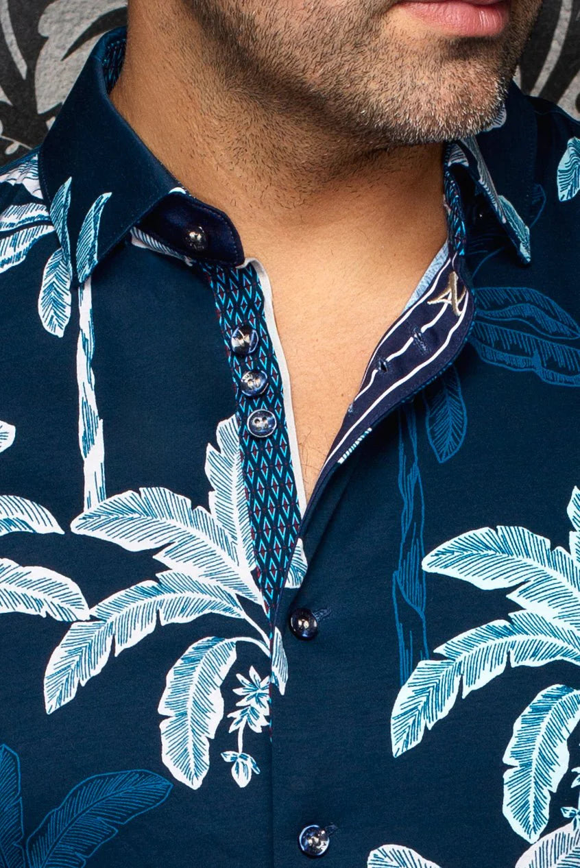 STRETCH SHORT SLEEVES AZURE, Navy