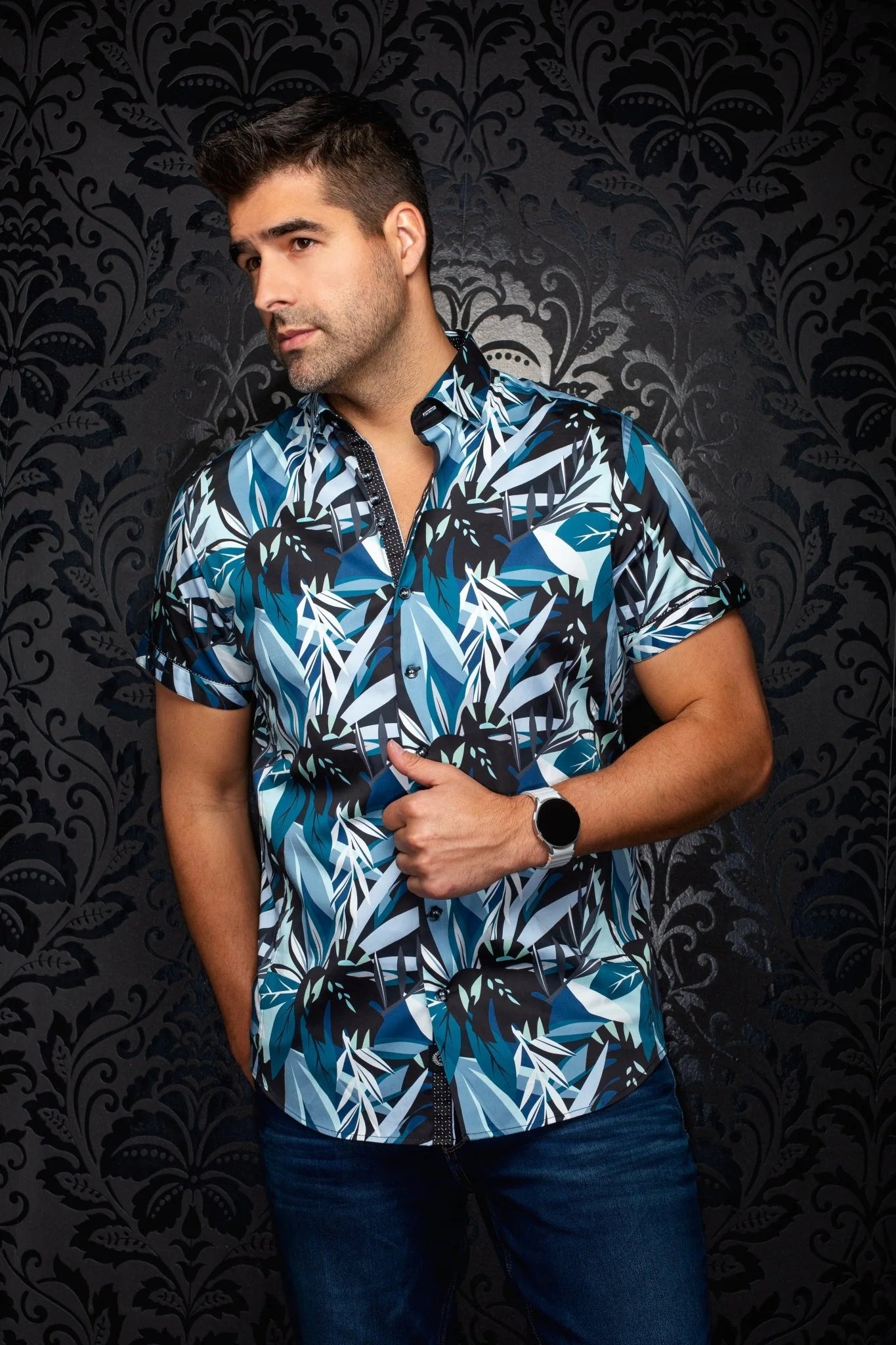 Short Sleeves | GREENWILD, Aqua Black