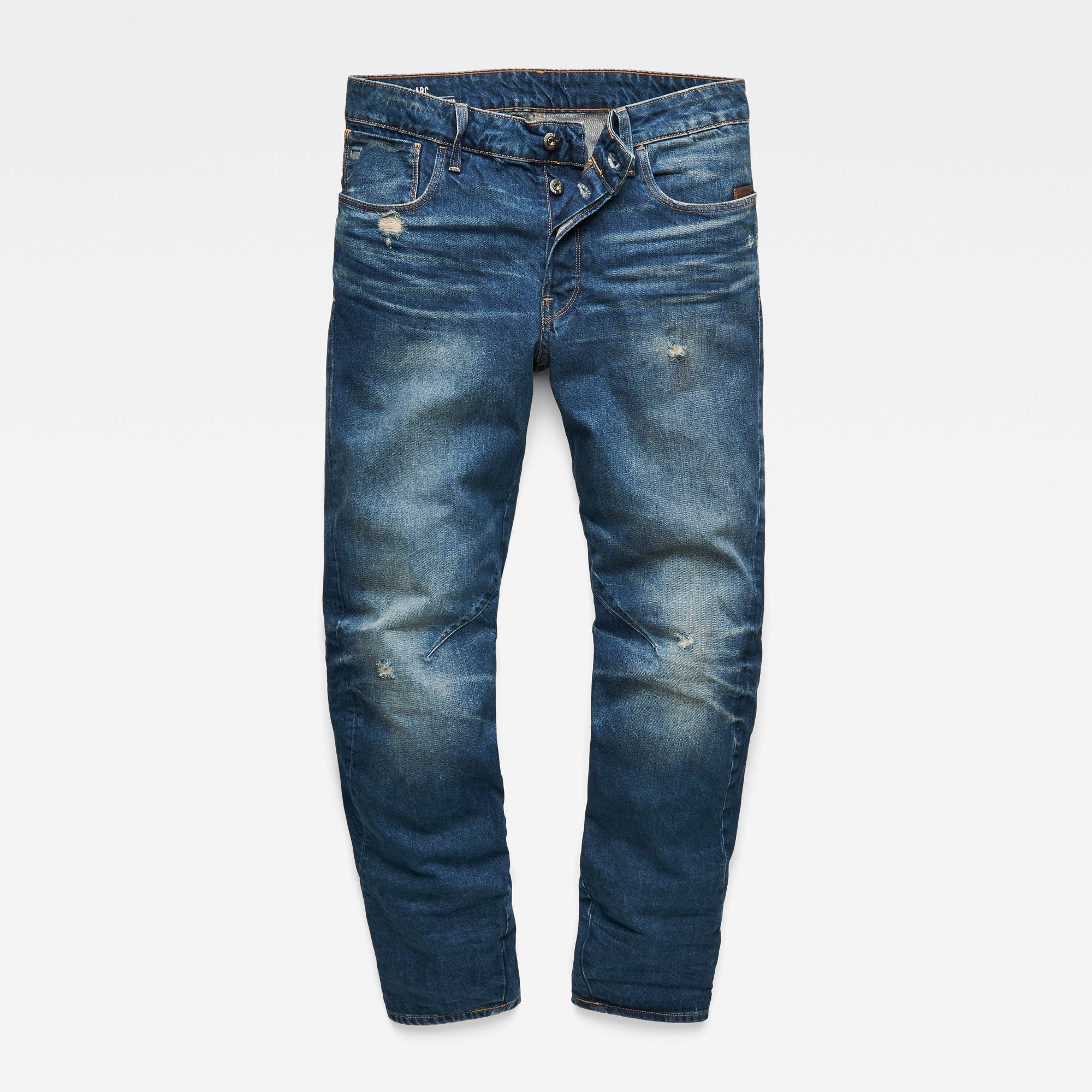 ARC 3D Relaxed Tapered S Medium Vintage Aged Destroy Denim-Organic cotton