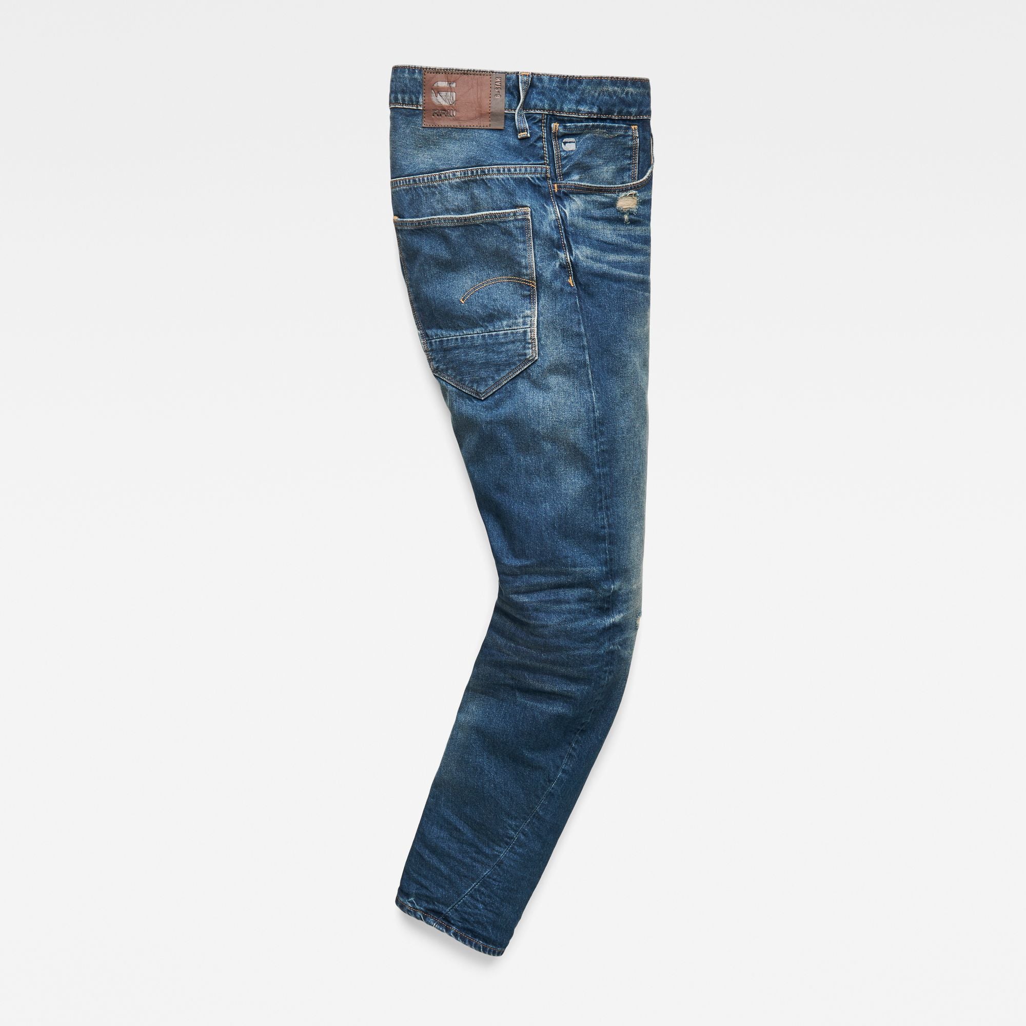 ARC 3D Relaxed Tapered S Medium Vintage Aged Destroy Denim-Organic cotton
