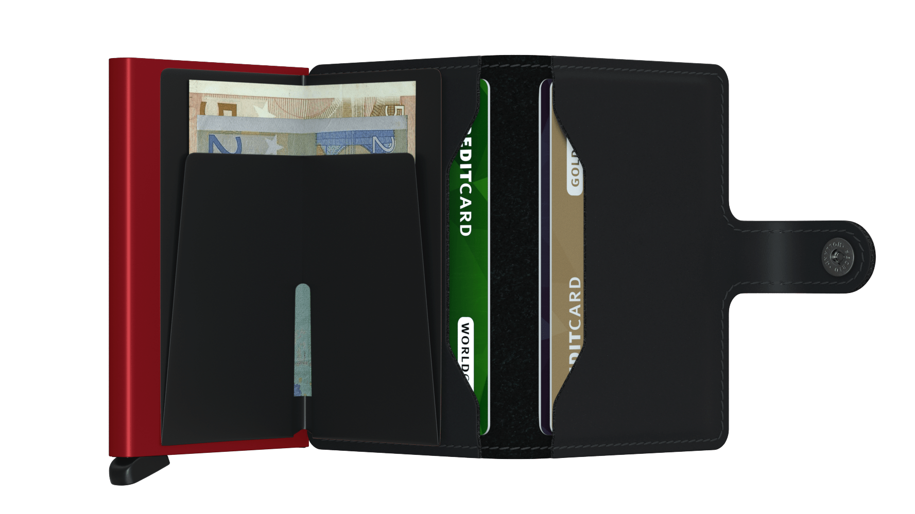 Miniwallet Matte Black/Red RFID Secure
