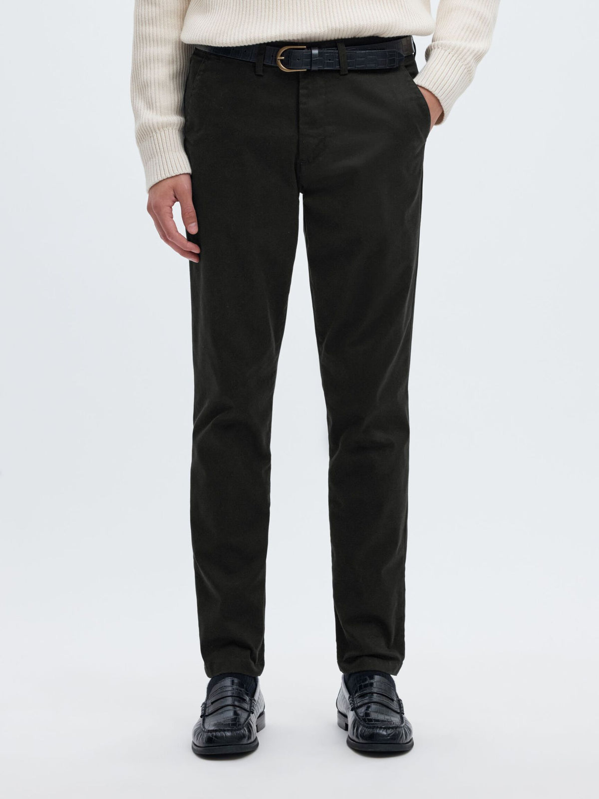 175 SLIM FIT FLEX CHINOS - BLACK