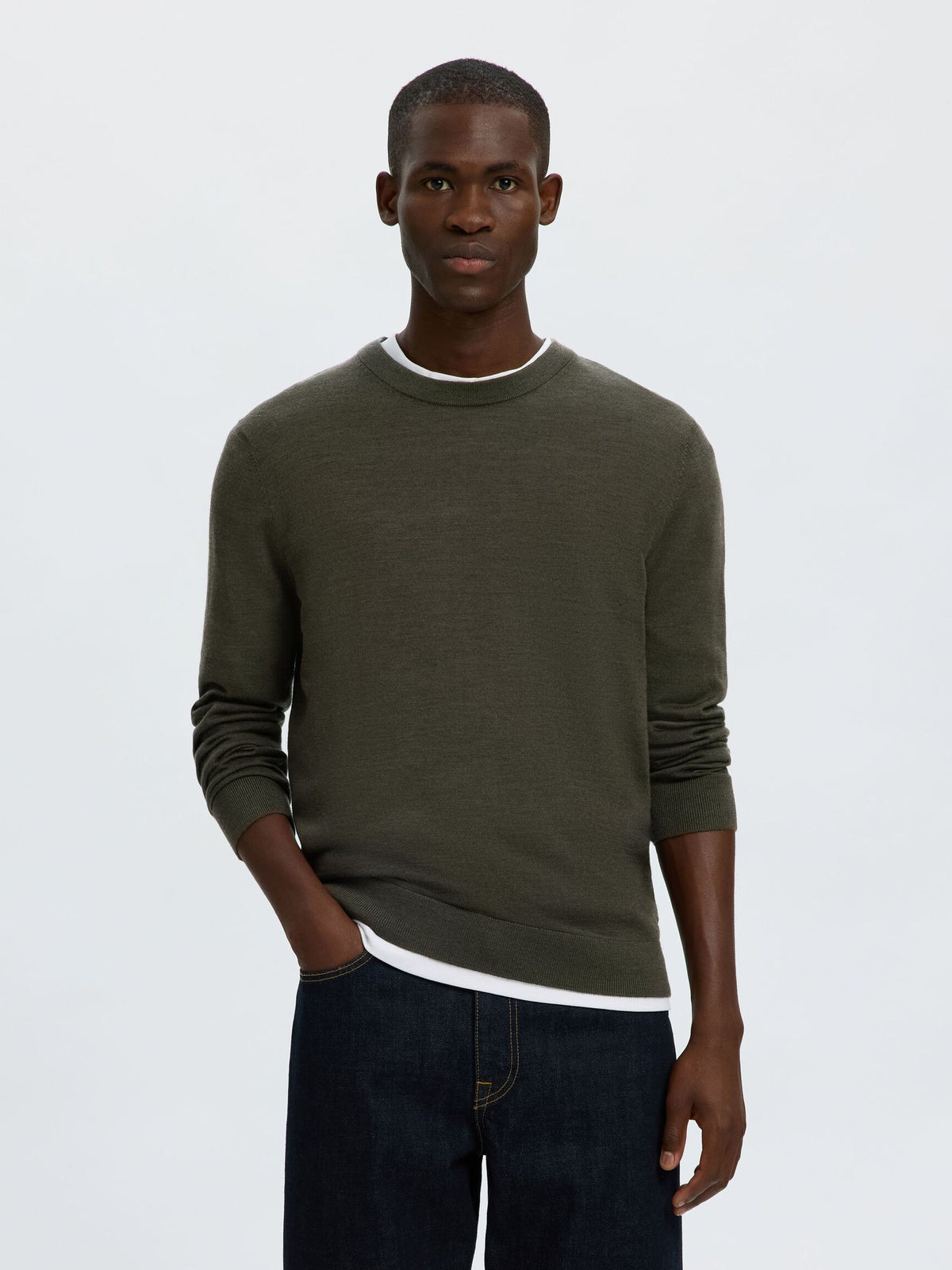 100% MERINO WOOL PULLOVER - Forest Night