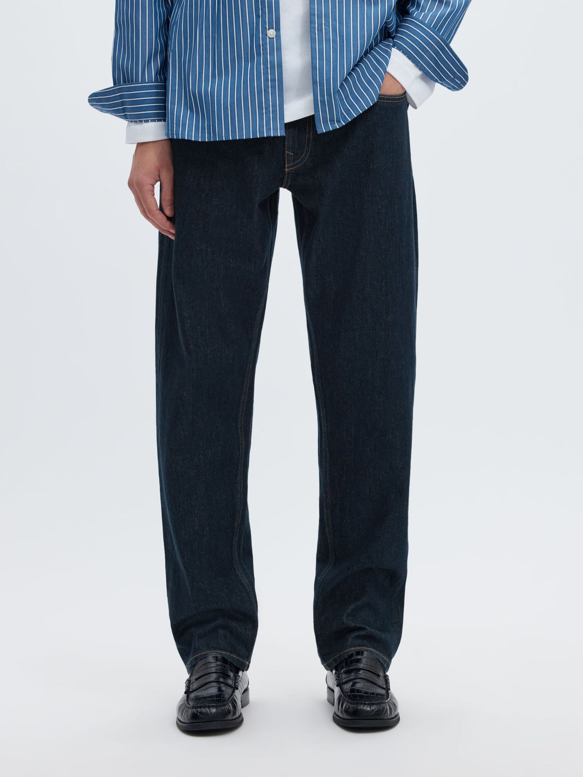 196 STRAIGHT FIT JEANS - Dark Blue Denim