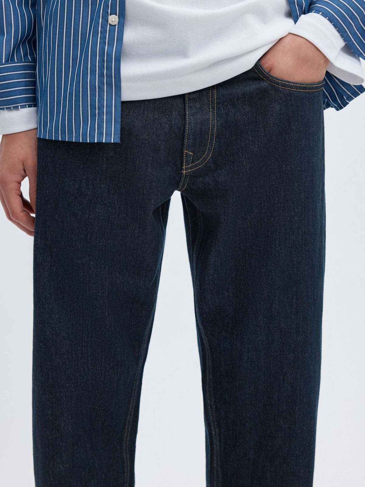 196 STRAIGHT FIT JEANS - Dark Blue Denim