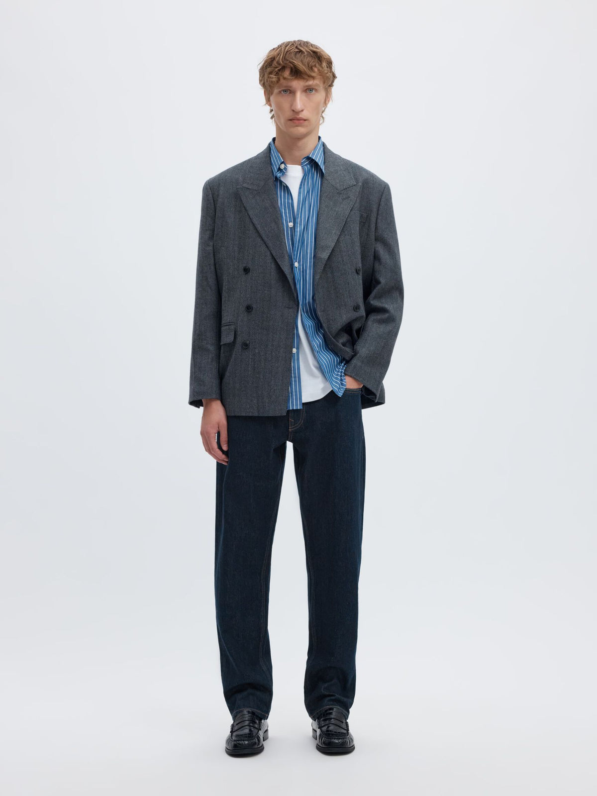 196 STRAIGHT FIT JEANS - Dark Blue Denim