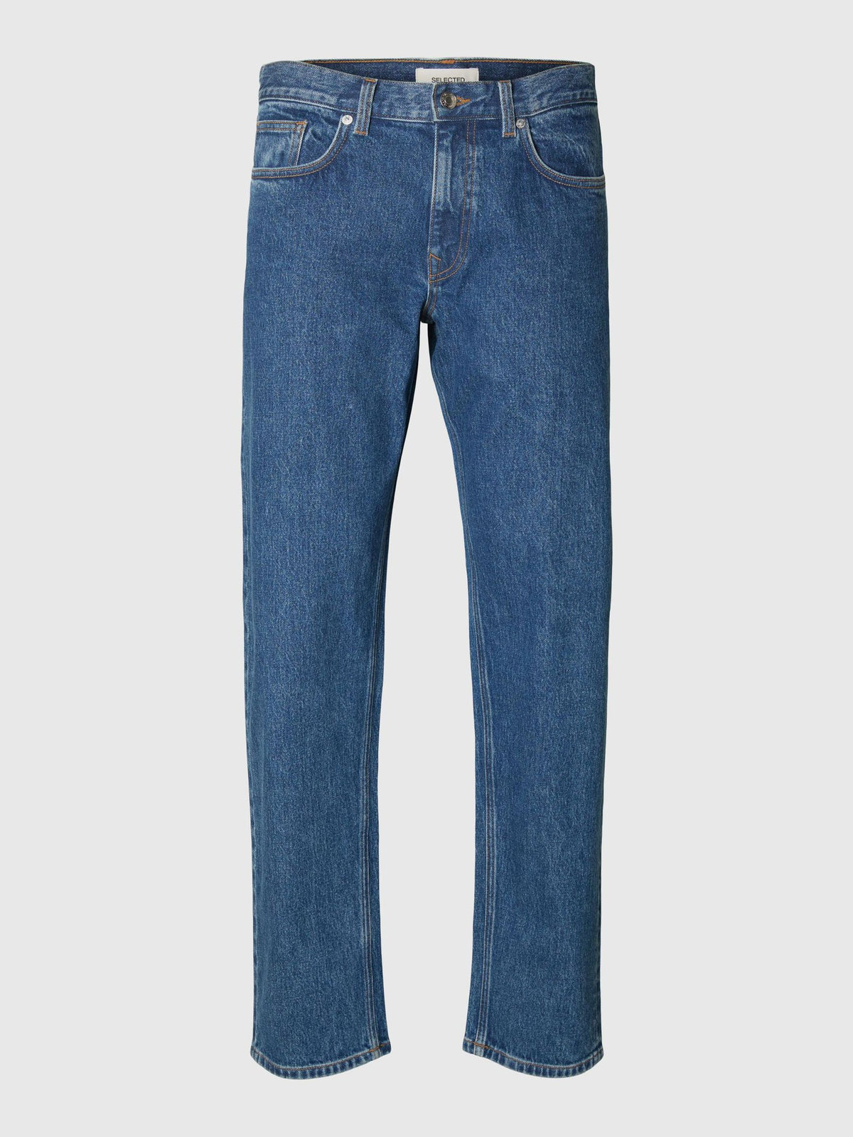 196 STRAIGHT FIT JEANS - Medium Blue Denim
