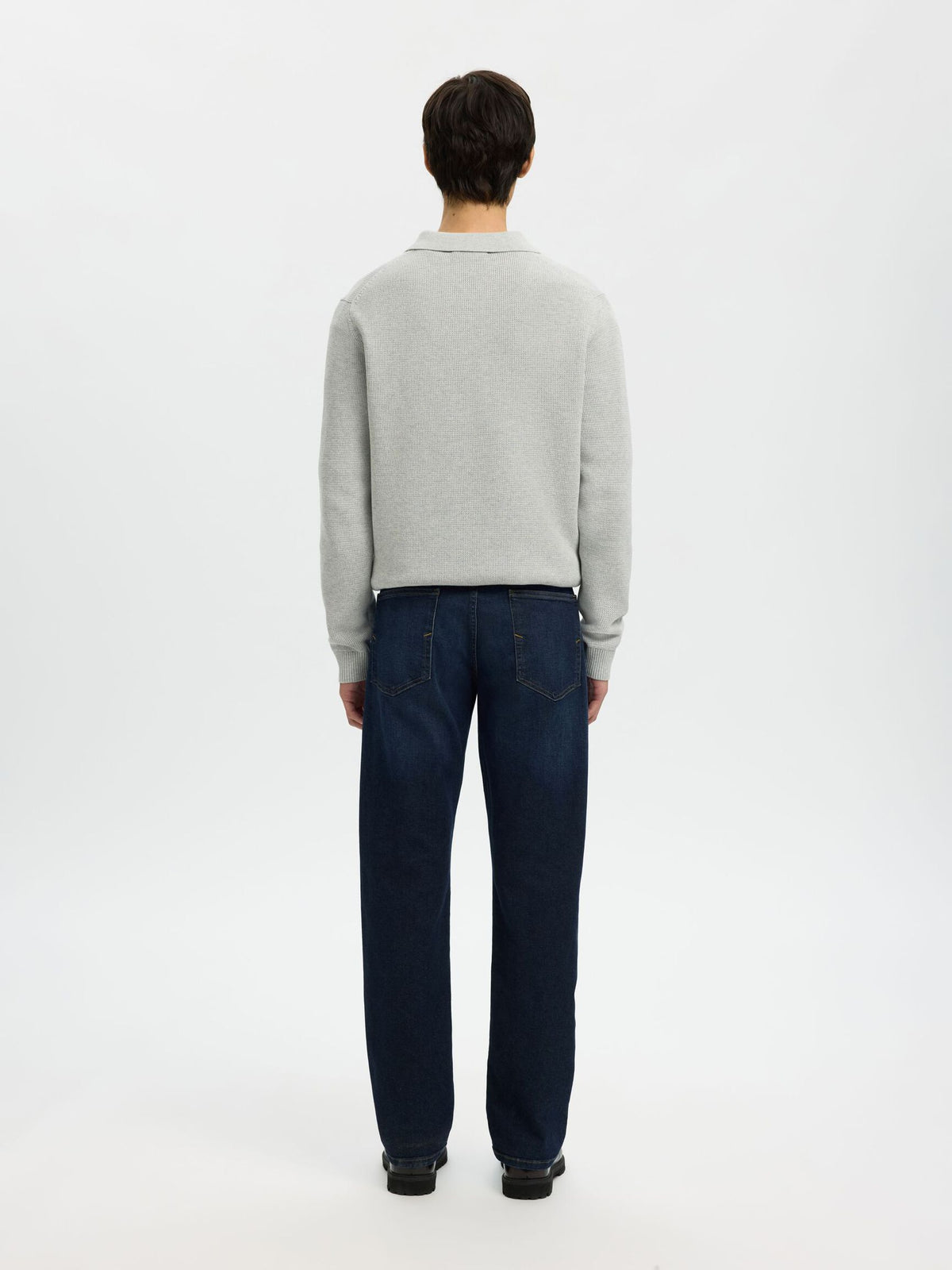 196 FLEX STRAIGHT FIT JEANS - Dark Blue Denim