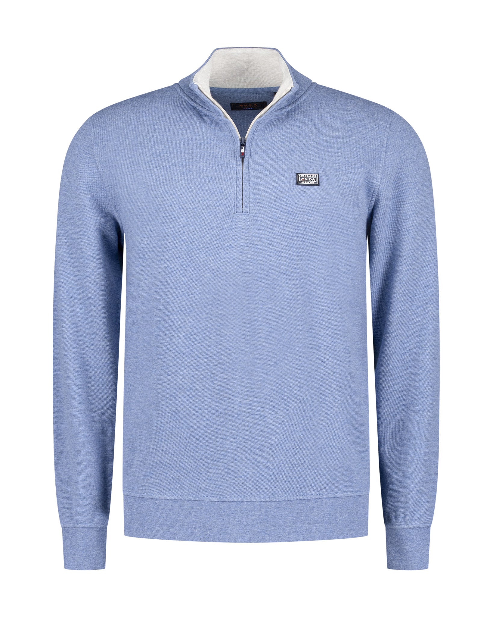 HALF ZIP SWEATER - RIVER BLUE MELANGE
