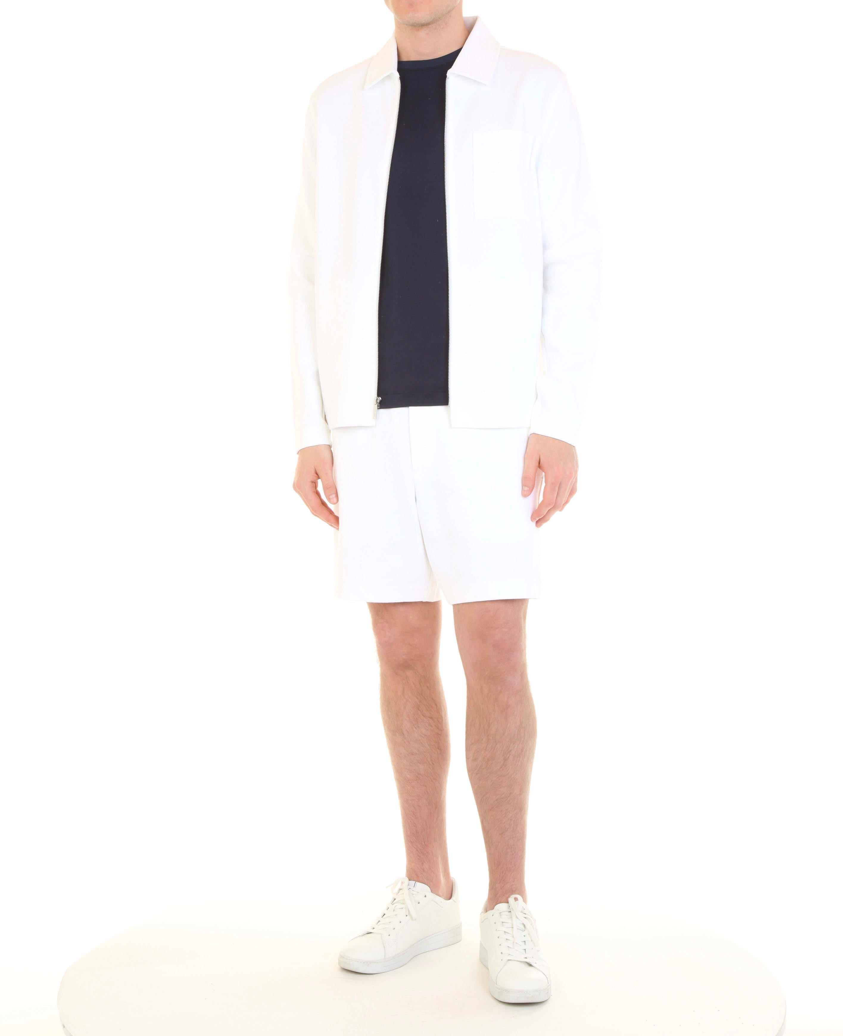 FULL ZIP SWEATER - WHITE