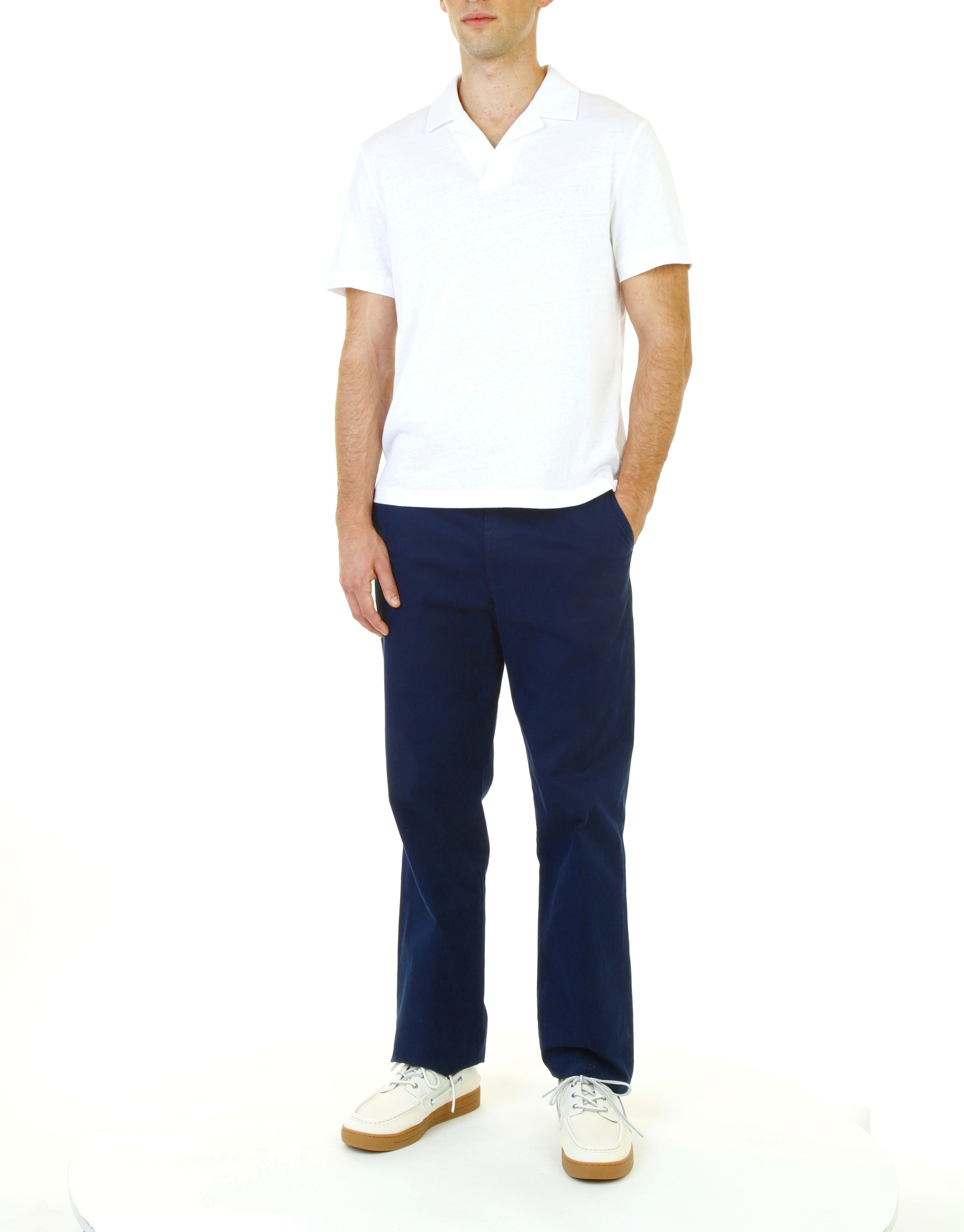 Linen Polo Shirt - White