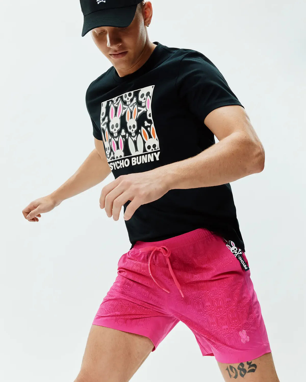 Mens Samos Hydrochromic Printed Swim Trunk 6" - Pink Yarrow