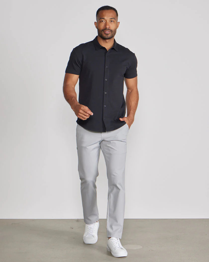 LUX Short Sleeve Button Down - Black